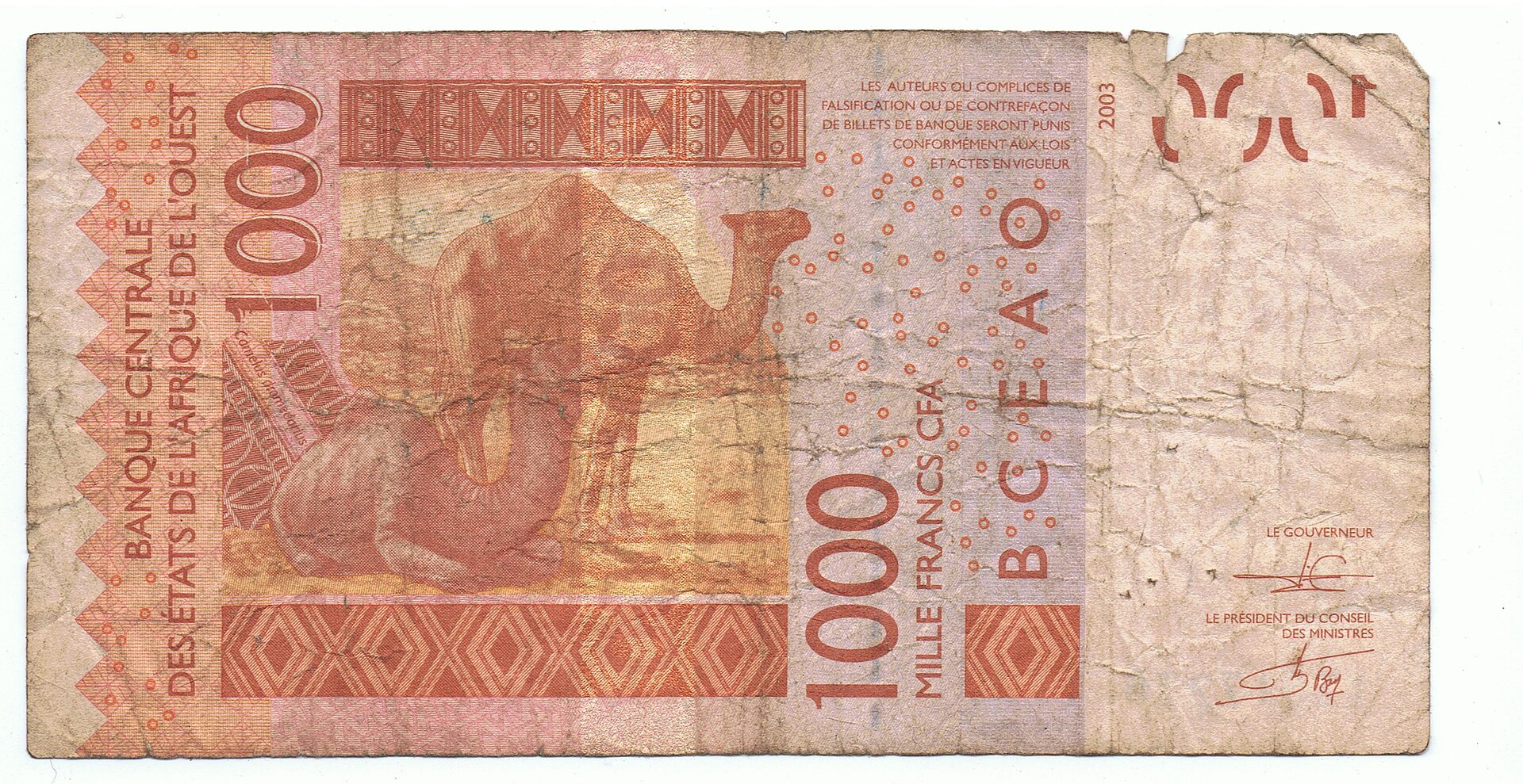 CFA franc banknotes