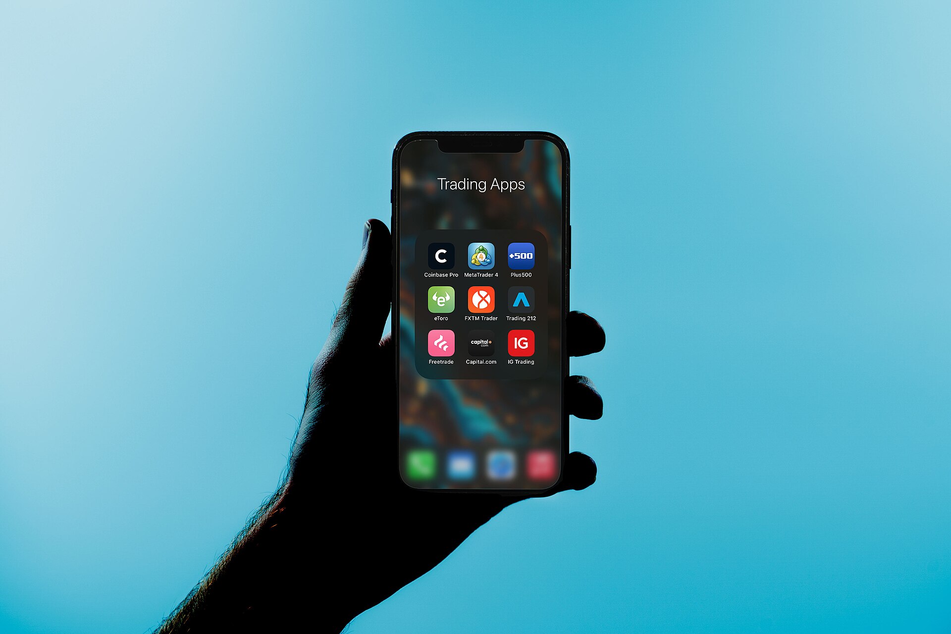 Trading apps on a smartphone
