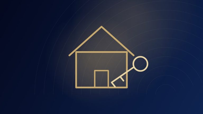 Abstract illustration: a house and a key